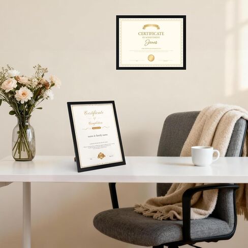 8.5x11 Black Picture Frames Set of 10, 8.5 by 11 Picture Frame for Award Certificate and Diploma Display on Wall or Tabletop in Saudi Arabia