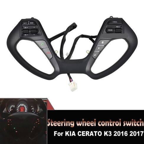 مفتاح تثبيت السرعة بوتو/صالح لكيا سيراتو K3 2016 2017 مثبت السرعة عجلة القيادة حجم الصوت زر الموسيقى التبديل اكسسوارات السيارات in Saudi Arabia
