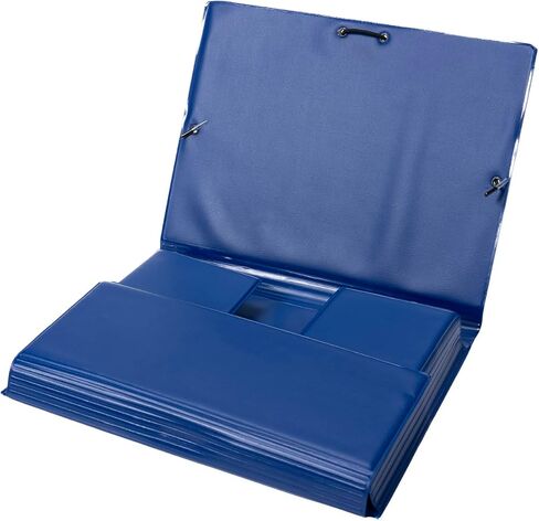 Folder A4 Rubber Flap Plastic Blue in Saudi Arabia