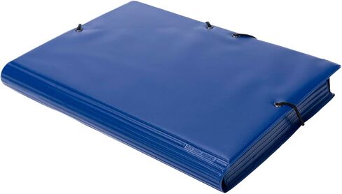 Folder A4 Rubber Flap Plastic Blue in Saudi Arabia