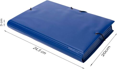 Folder A4 Rubber Flap Plastic Blue in Saudi Arabia