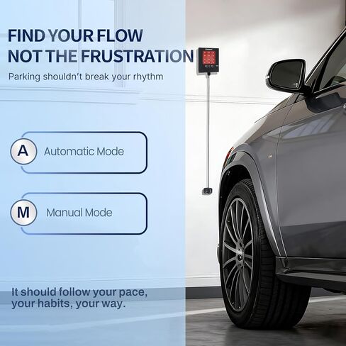 Adjustable Garage Parking Sensor with Tri-Color LED Distance Indicator, Ultrasonic Detection & Auto/Manual Modes for Safe Indoor Parking in Saudi Arabia