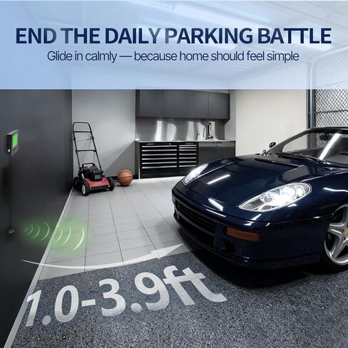 Adjustable Garage Parking Sensor with Tri-Color LED Distance Indicator, Ultrasonic Detection & Auto/Manual Modes for Safe Indoor Parking in Saudi Arabia