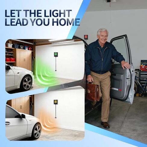 Adjustable Garage Parking Sensor with Tri-Color LED Distance Indicator, Ultrasonic Detection & Auto/Manual Modes for Safe Indoor Parking in Saudi Arabia