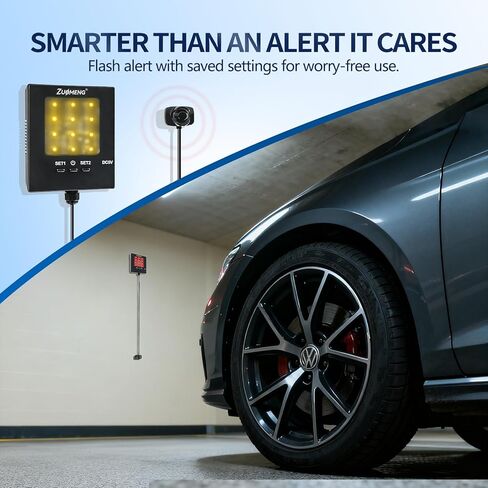 Adjustable Garage Parking Sensor with Tri-Color LED Distance Indicator, Ultrasonic Detection & Auto/Manual Modes for Safe Indoor Parking in Saudi Arabia