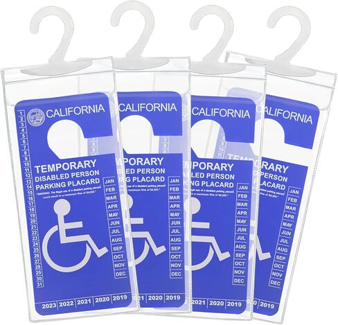 4 PCS Handicap Placard Holder - Ultra Transparent Disabled Parking Permit Placard Protective Holder Cover with Large Hook for Auto Accessories in Saudi Arabia
