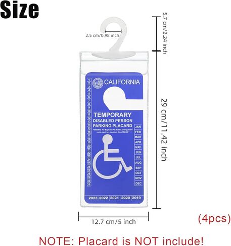 4 PCS Handicap Placard Holder - Ultra Transparent Disabled Parking Permit Placard Protective Holder Cover with Large Hook for Auto Accessories in Saudi Arabia