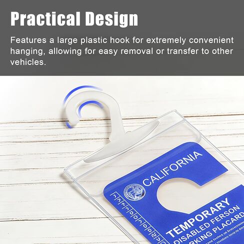 4 PCS Handicap Placard Holder - Ultra Transparent Disabled Parking Permit Placard Protective Holder Cover with Large Hook for Auto Accessories in Saudi Arabia