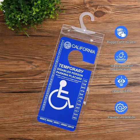 4 PCS Handicap Placard Holder - Ultra Transparent Disabled Parking Permit Placard Protective Holder Cover with Large Hook for Auto Accessories in Saudi Arabia
