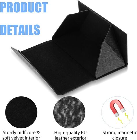 10 Pack Foldable Glasses Case, Magnetic Hard Shell Sunglass Holder for Men & Women, PU Leather Triangle Eyeglass Case (Black) in Saudi Arabia