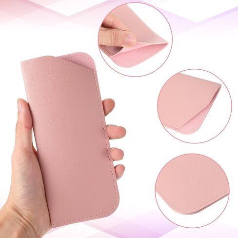 6 Pack Soft Eyeglass Cases for Women, Slim Reading Eyeglasses Cases Leather Eyeglass Case Portable Pu Leather Glasses Sunglass Pouch Travel Glass Case for Men Woman（6 Colors） in Saudi Arabia