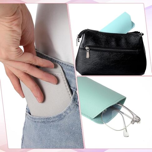 6 Pack Soft Eyeglass Cases for Women, Slim Reading Eyeglasses Cases Leather Eyeglass Case Portable Pu Leather Glasses Sunglass Pouch Travel Glass Case for Men Woman（6 Colors） in Saudi Arabia