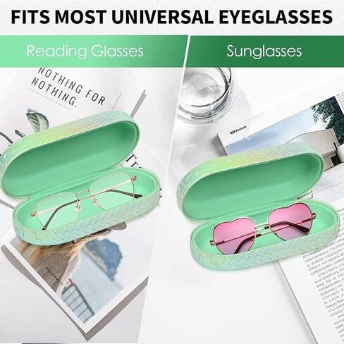 Hard Shell Leather Sunglasses Case,4 PACK Large Eyeglasses Case for Women Men in Saudi Arabia