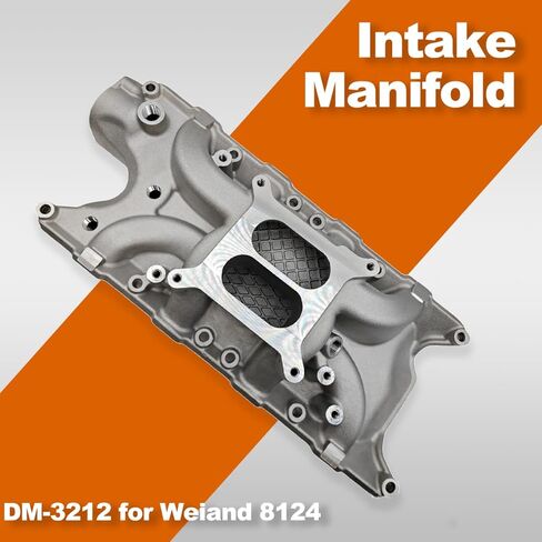 طائرة مزدوجة مشعب السحب من الألومنيوم متوافقة مع Ford Windsor Small Block SBF 1962-2001 260 289 302W V8 محركات Idle-6,500 مشعب السحب الفضي يستبدل #DM-3212 SBF مشعب السحب in Kuwait