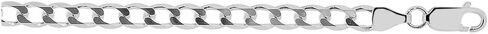 Finejewelers Sterling Silver 18 Inch Rhodium Finish 4.7mm Bright Cut Curb Chain Lobster Clasp in Saudi Arabia