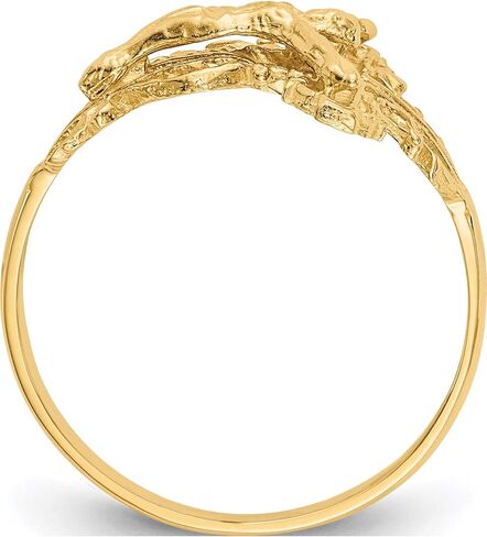 14K Yellow Gold Diamond-Cut Crucifix Ring - Jewelry By Sweet Pea in Saudi Arabia