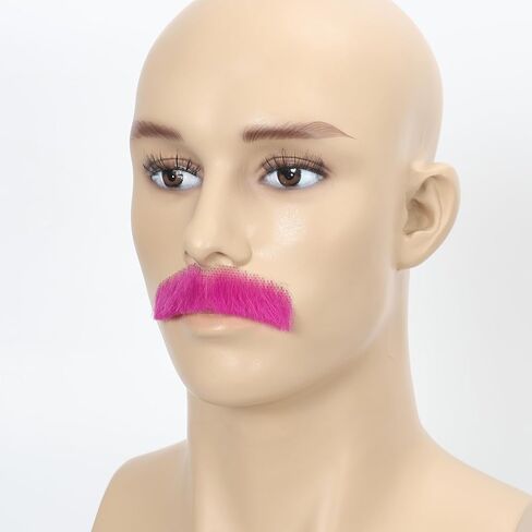 مشرق روزا الوردي 100٪ ألياف صناعية معقودة يدويًا مقاومة للحرارة وشارب كاذب واقعي ولحية مزيفة in Kuwait