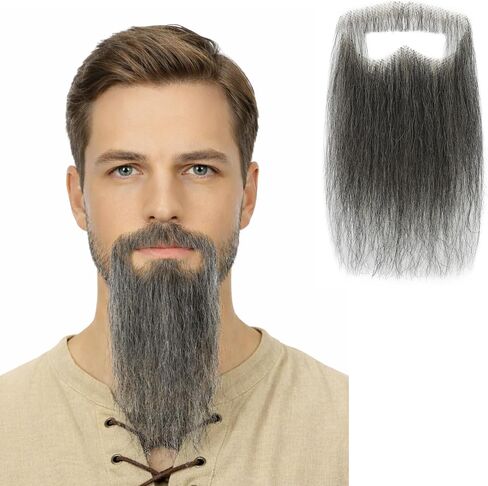 مجموعة اللحية والشارب المزيفة، شعر وجه دانتيل واقعي للاستخدام في الهالوين والفايكنج والقراصنة والمسرح in Kuwait