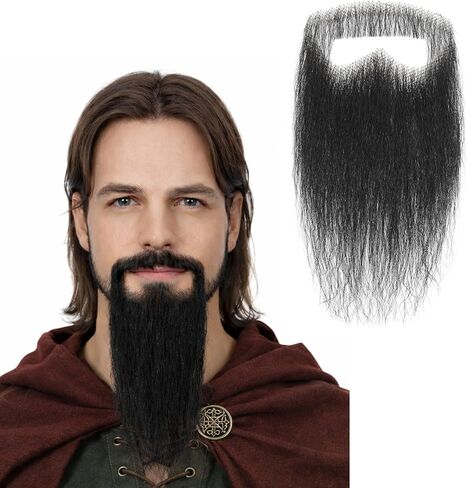مجموعة اللحية والشارب المزيفة، شعر وجه دانتيل واقعي للاستخدام في الهالوين والفايكنج والقراصنة والمسرح in Kuwait