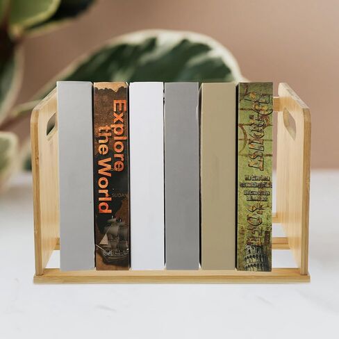 Wooden Vinyl Record Display Rack 32-Inch Sturdy Desktop Bookshelf Household Book Organizer Portable Storage Shelf for Office and Home in Saudi Arabia
