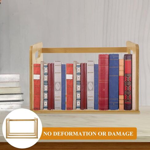 Wooden Vinyl Record Display Rack 32-Inch Sturdy Desktop Bookshelf Household Book Organizer Portable Storage Shelf for Office and Home in Saudi Arabia
