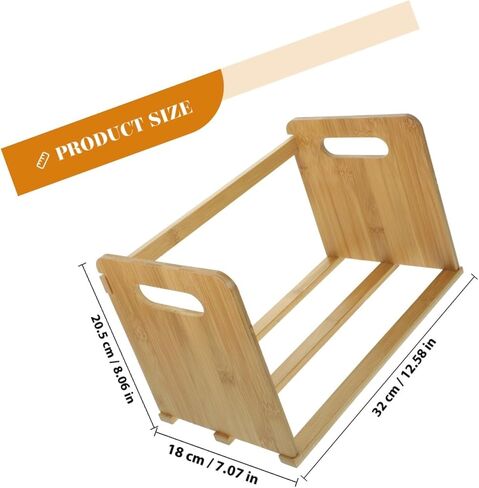 Wooden Vinyl Record Display Rack 32-Inch Solid Wood Book Shelf Desktop Organizer Multi-Function Storage Shelf for Office and Home Use in Saudi Arabia