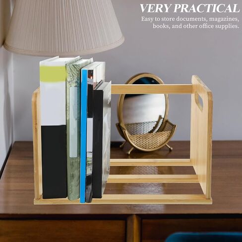 Wooden Vinyl Record Display Rack 32-Inch Solid Wood Book Shelf Desktop Organizer Multi-Function Storage Shelf for Office and Home Use in Saudi Arabia
