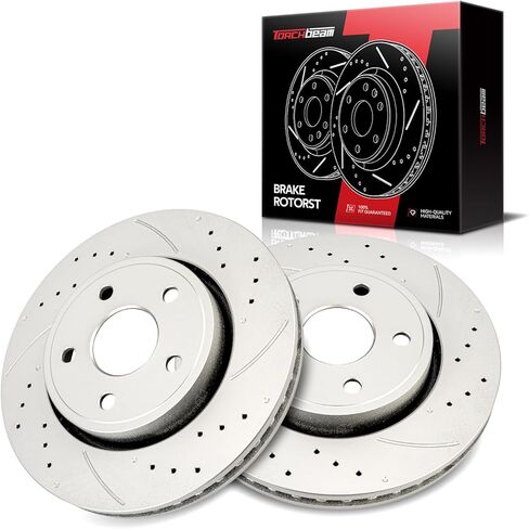 Torchbeam Front Brake Rotors Compatible with Ford Mustang 2005-2014 Brake Disc Drilled and Slotted 2pcs, 54134 in Saudi Arabia