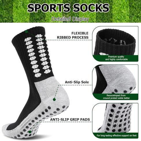 4 Pieces Sweatbands Socks Set Sports Headband Wristbands Grip Socks for Soccer Tennis Football Gym Working Out in Saudi Arabia