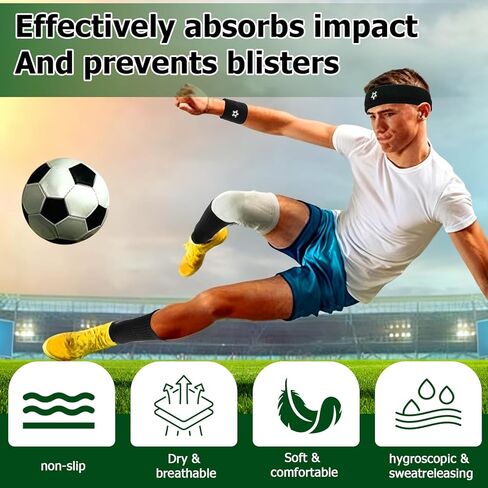 4 Pieces Sweatbands Socks Set Sports Headband Wristbands Grip Socks for Soccer Tennis Football Gym Working Out in Saudi Arabia