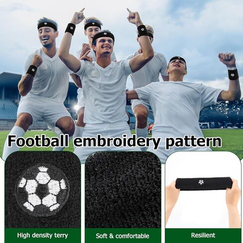 4 Pieces Sweatbands Socks Set Sports Headband Wristbands Grip Socks for Soccer Tennis Football Gym Working Out in Saudi Arabia