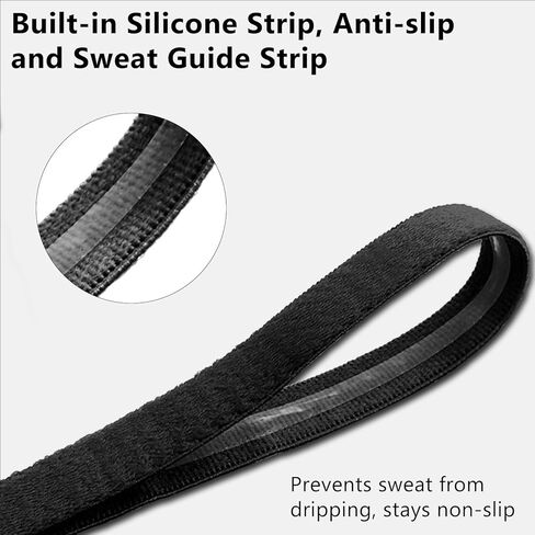 6 قطع من ربطات الشعر الرياضية المتينة للرجال والنساء، عصابات رأس مرنة سميكة مضادة للانزلاق (أسود ورمادي) in Kuwait