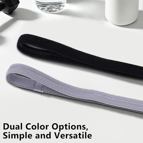 6 قطع من ربطات الشعر الرياضية المتينة للرجال والنساء، عصابات رأس مرنة سميكة مضادة للانزلاق (أسود ورمادي) in Kuwait