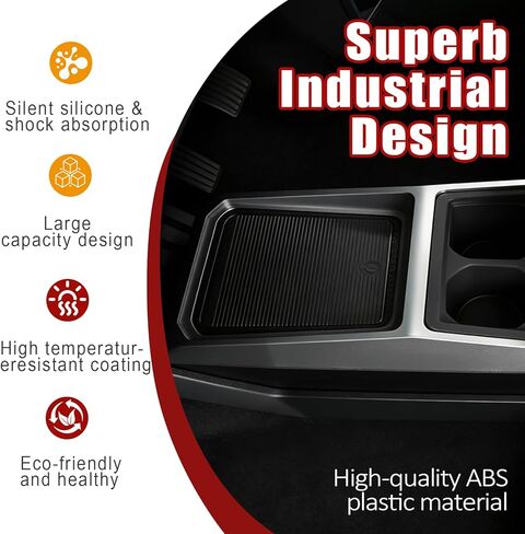 Center Console Organizer Compatible with Tesla Cybertruck 2024 2025, Center Console Storage with Cup Holder, Phone, Charging Cable forCybertruck Accessories, Multifunctional Storage Box in Kuwait