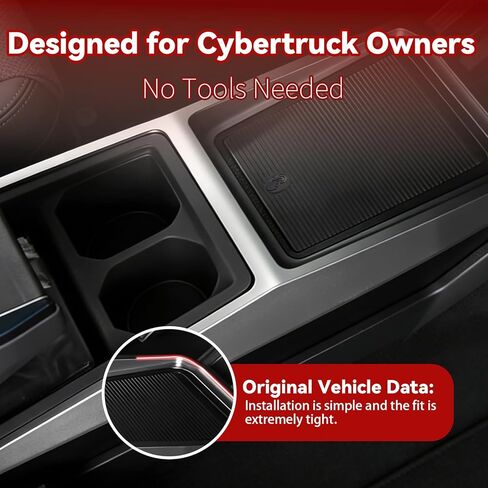 Center Console Organizer Compatible with Tesla Cybertruck 2024 2025, Center Console Storage with Cup Holder, Phone, Charging Cable forCybertruck Accessories, Multifunctional Storage Box in Kuwait