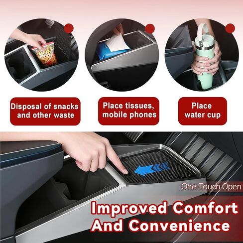 Center Console Organizer Compatible with Tesla Cybertruck 2024 2025, Center Console Storage with Cup Holder, Phone, Charging Cable forCybertruck Accessories, Multifunctional Storage Box in Kuwait