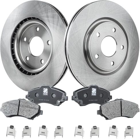 Replacement Brake Disc and Pad Kit Front (2-Wheel Set) Compatible with Volkswagen Routan 2013 3.6L V6 in Saudi Arabia