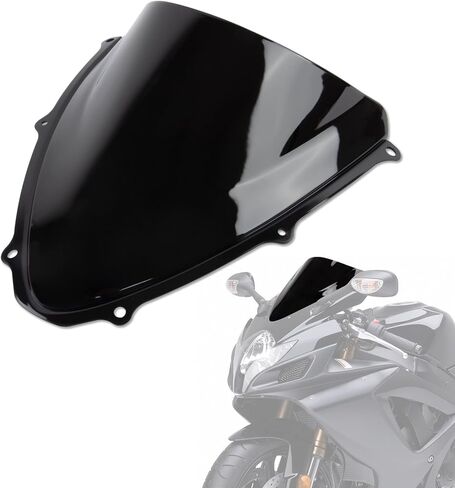 الزجاج الأمامي، فقاعة مزدوجة للزجاج الأمامي PSLER لـ GSXR600 750 K6 2006-2007، أسود in Kuwait