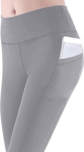 Women's High Waisted Yoga Capris with Pockets, Tummy Control Non See Through Athletic Workout Running Capri Leggings in Saudi Arabia