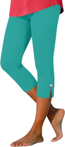Womens Capris High Waist Yoga Pants Comfy Stretchy Seamless Capri Leggings Athletic Workout Compression Capri Pants in Kuwait