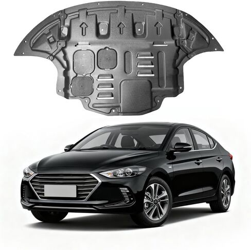 Front Engine Splash Shield Fit for Hyundai Elantra 2017 2018 2019 2020 Skid Plate Suitable for Elantra Engine Guard Cover Mud Flaps Directly Replace Original One Black in Saudi Arabia