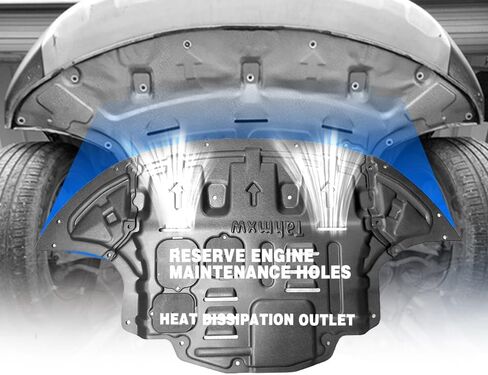 Front Engine Splash Shield Fit for Hyundai Elantra 2017 2018 2019 2020 Skid Plate Suitable for Elantra Engine Guard Cover Mud Flaps Directly Replace Original One Black in Saudi Arabia
