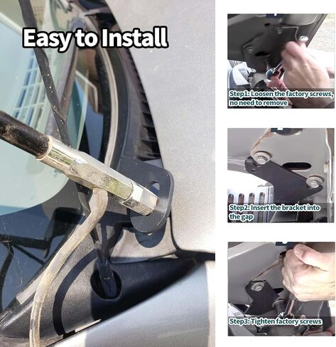 Hood Hinge Mount Brackets for Chevy Silverado Tahoe Suburban & GMC Sierra Yukon 1999-2006, No-Drill Ditch Light Brackets for LED Pods, Antennas & Offroad Lights in Saudi Arabia