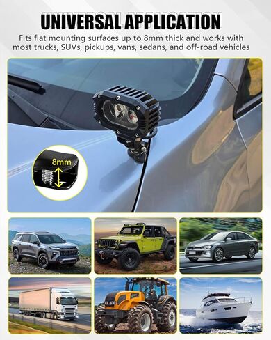 LED Light Bar Mounting Brackets, Universal Iron No-Drill Adjustable Ditch Light Mounts for SUV Truck Off Road Pod Light Clamp, 2PCS in Saudi Arabia