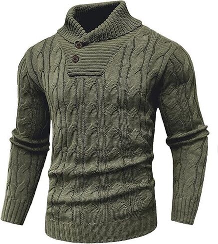 Zaitun Men's Turtleneck Sweater Fisherman Style Cable Knit Pullover Warm Lightweight Breathable Winter Sweater for Men in Saudi Arabia