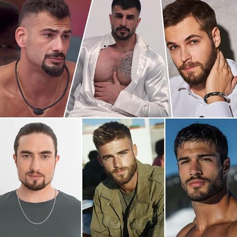 Fake Goatee Beard, Mustache, Full Hand Tied Human Hair, Realistic Fake Facial Hair for Men, Costume Beard Set for Disguise, Cosplay, Halloween, Party, Brown in Saudi Arabia