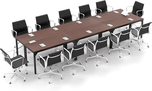 COSTWAY 4.5FT Conference Table Set of 2, 55" x 24" Large Meeting Room Table W/Heavy Duty Steel Frame, Modern Computer Desk for Home, Office, Conference Room, Easy Assembly (2) in Saudi Arabia