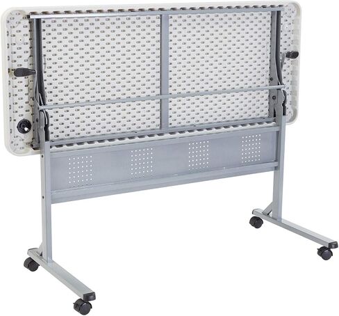 Global Industrial Blow Molded Folding Training Table, White, 60" L x 24" W x 29-1/2"H, Mobile Folding Conference Room Table, Dual Grommet Cable Management Holes in Saudi Arabia
