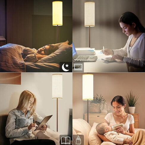 مصابيح أرضية LED من Keepsmile لغرفة المعيشة، مصباح أرضي قابل للتعتيم مع جهاز تحكم عن بعد، مصباح طويل مخصص لغرفة النوم مع لمبة LED 12 وات، ضوء عمود مع مفتاح ظل المصباح للقدم، مصابيح قائمة حديثة لتناول الطعام في المكتب in Kuwait