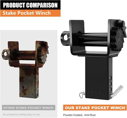 4 Pack Trailer Stake Pocket Winch Flatbed Kit, Capacity 16,200 lbs Utility Flatbed Accessories, Include 4 inch Flatbed Winch Straps 30 Ft Orange for 2x4 Stake Pockets in Saudi Arabia